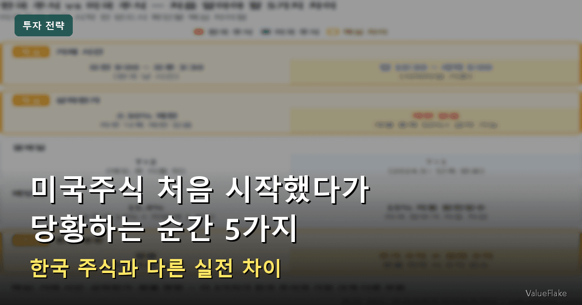 미국주식 처음 시작했다가 당황하는 순간 5가지 — 한국 주식과 다른 실전 차이