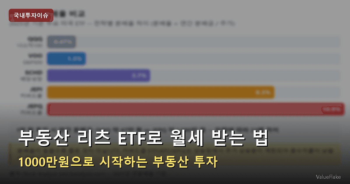 부동산 리츠 ETF로 월세 받는 법 — 1000만원으로 시작하는 부동산 투자