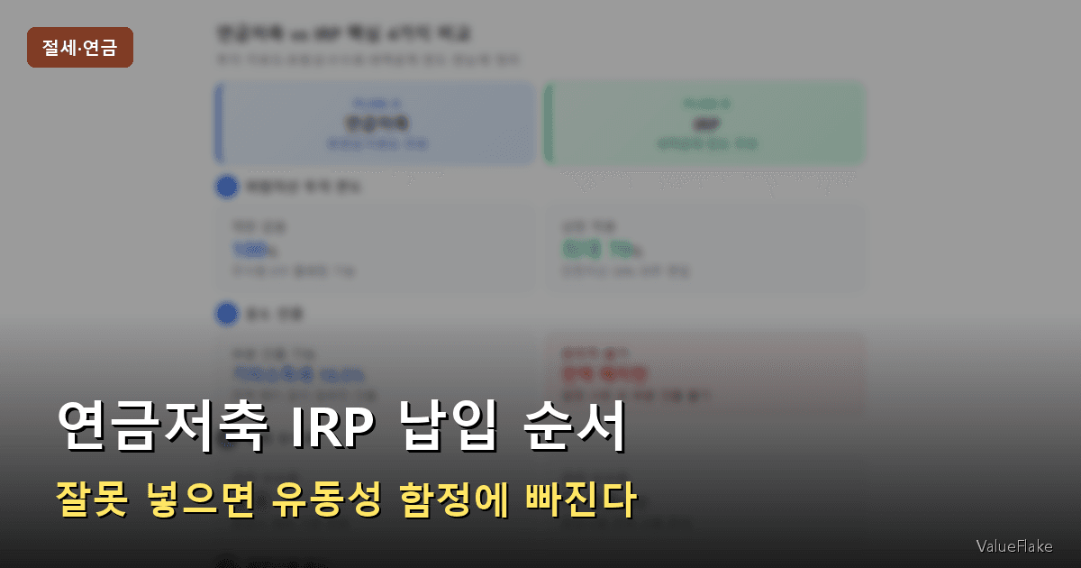 연금저축 IRP 납입 순서 썸네일